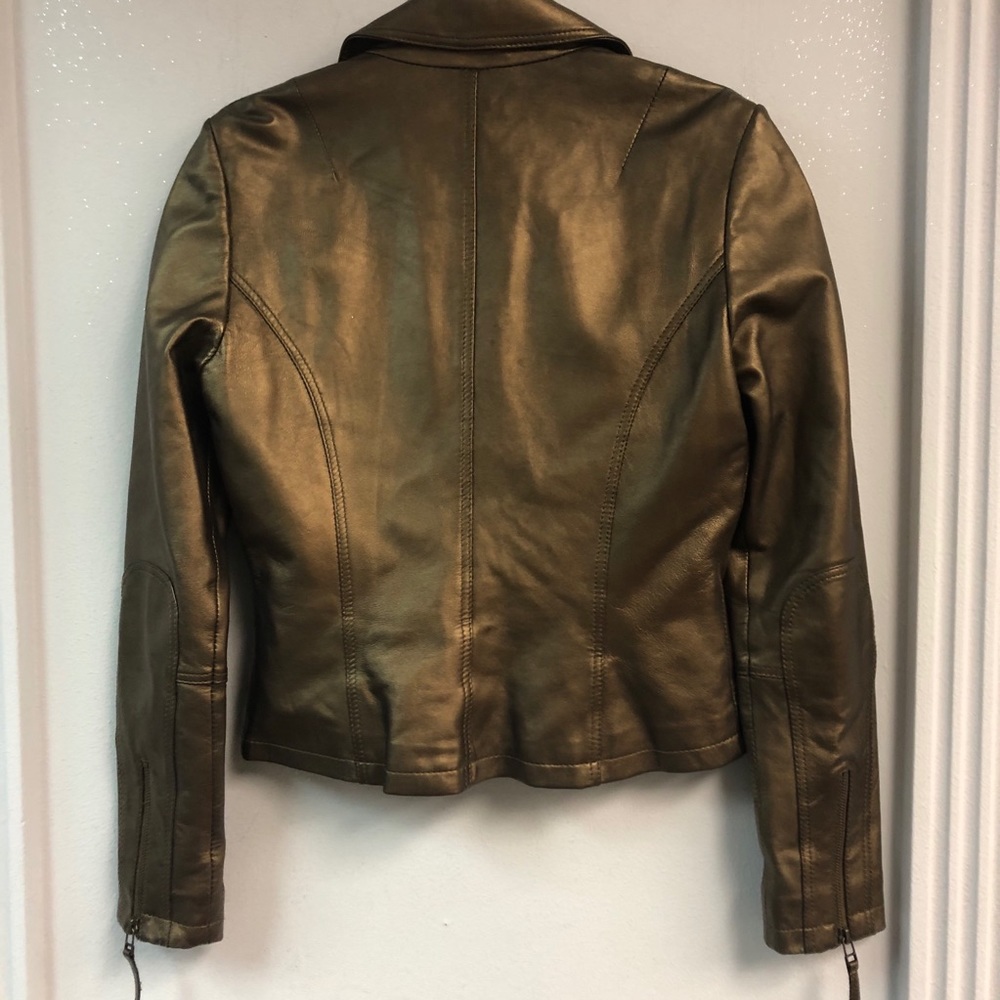 Cache Bronze Leather Jacket Gem